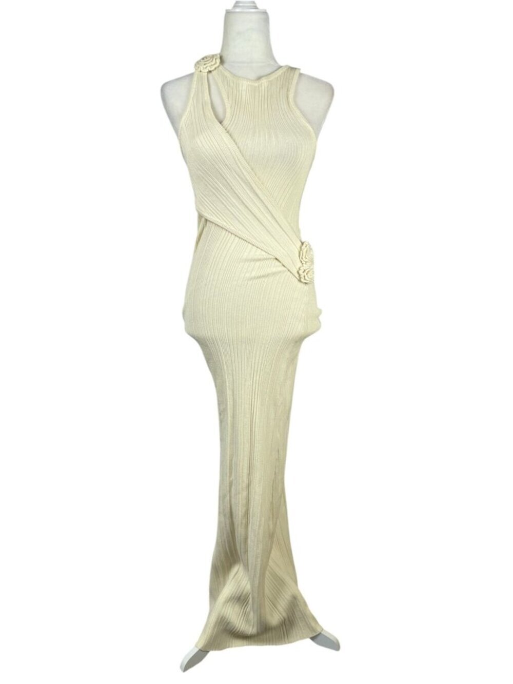 Lovers and Friends Ceres Maxi Dress Cream SZ XS Luxury Formal Prom Knit dress - Picture 2 of 13